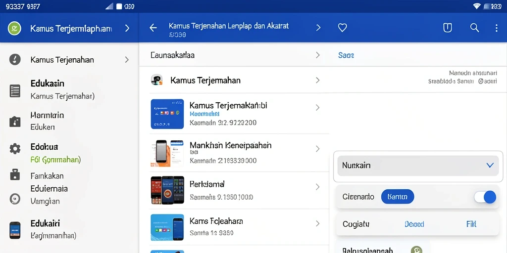 Tampilan antarmuka aplikasi Kamus Terjemahan 93337.