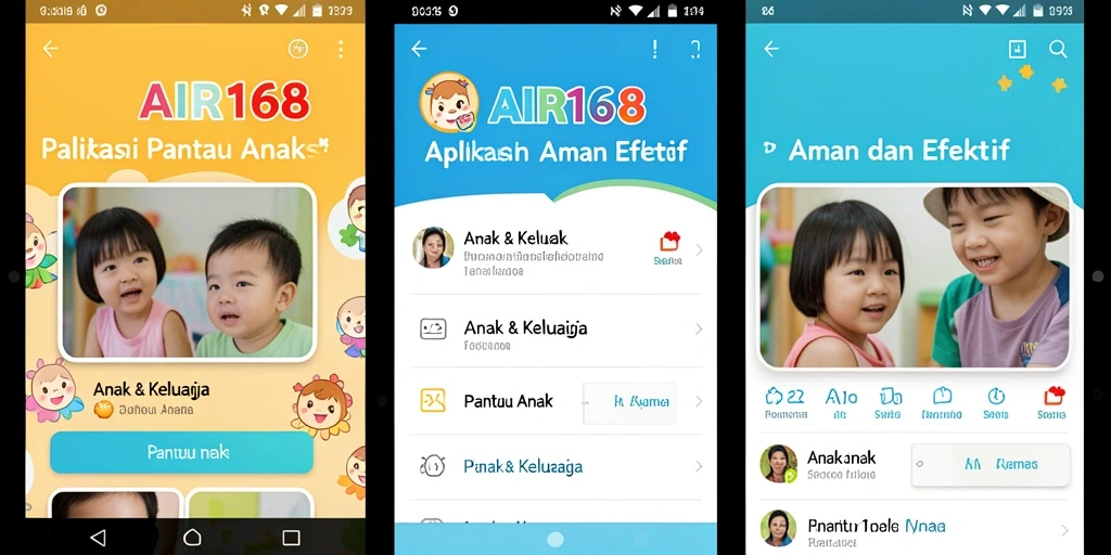 Tampilan antarmuka aplikasi AIR168 untuk pemantauan anak.
