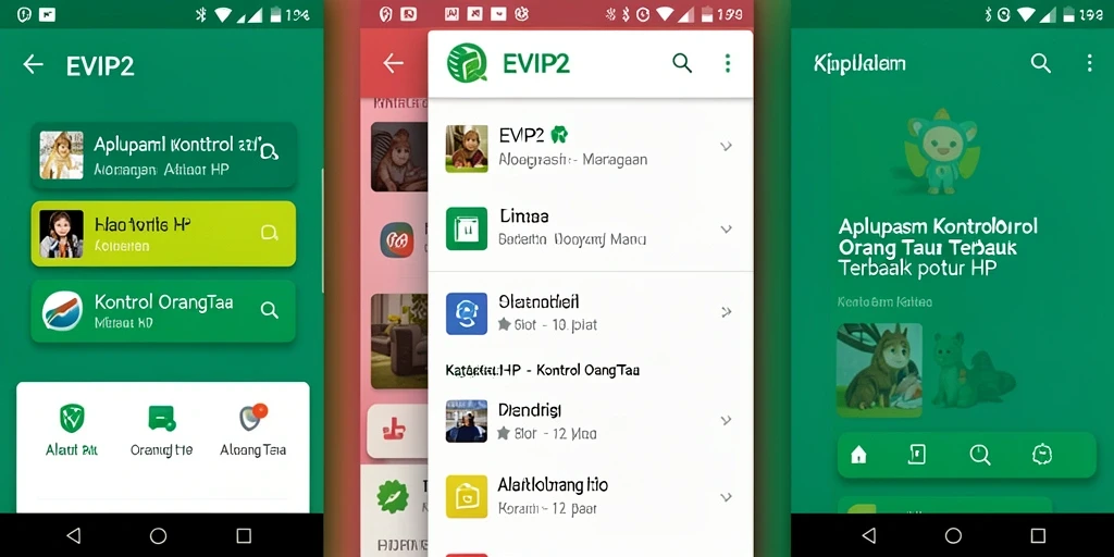 Antarmuka EVIP2 menampilkan kontrol orang tua yang intuitif.
