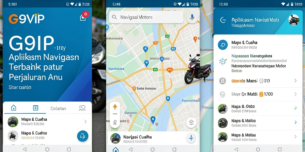 Interface G9VIP menampilkan navigasi motor yang jelas dan informatif.