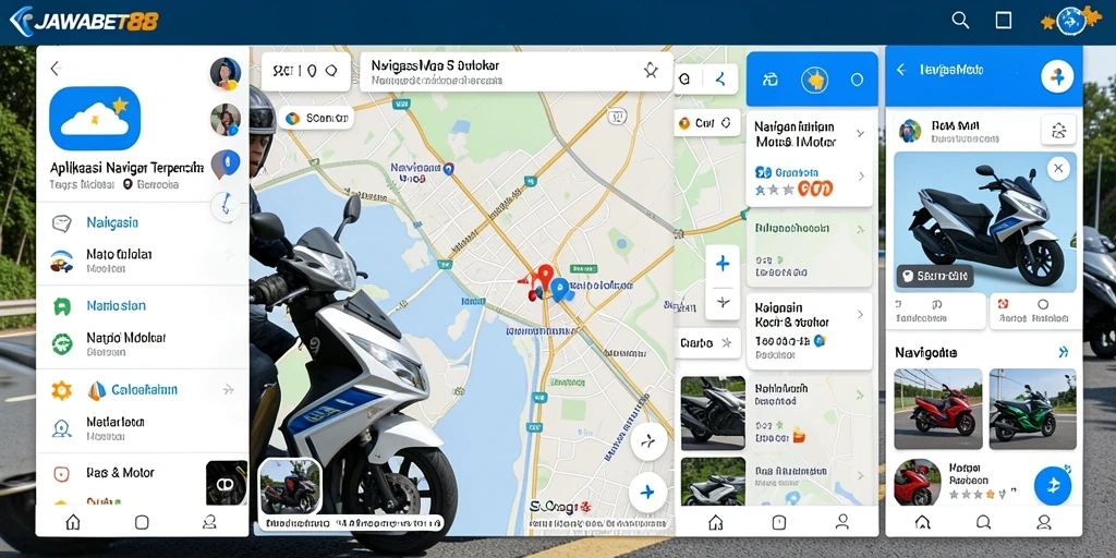 Antarmuka JAWABET88 menunjukkan pilihan rute dan informasi cuaca.