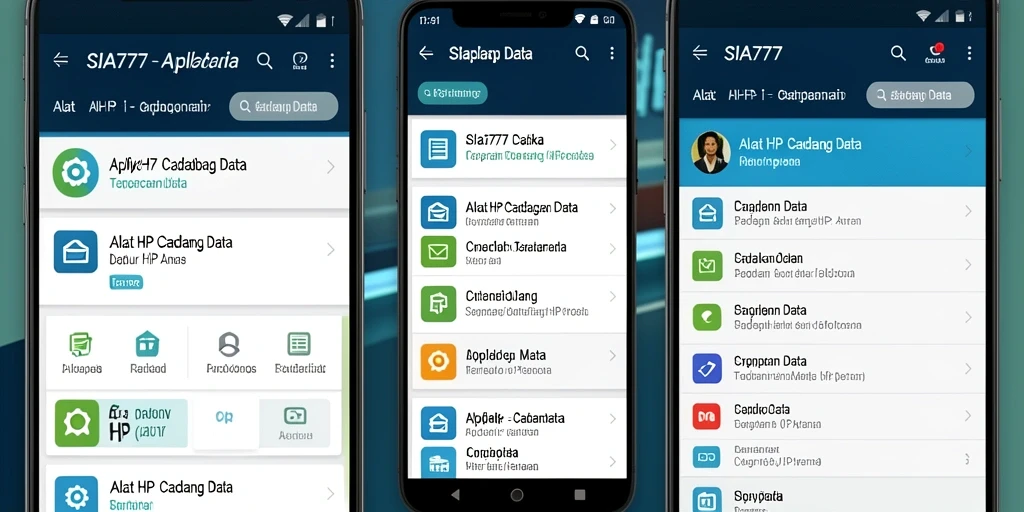 Antarmuka SIA777 yang sederhana dan fungsional untuk cadangan data.