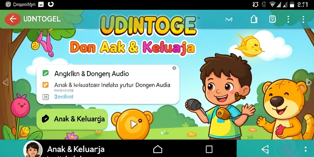 Tampilan antarmuka pengguna aplikasi UDINTOGEL yang ramah anak.