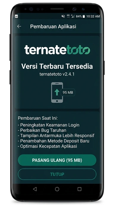 Riwayat Versi Aplikasi Ternatetoto untuk Pengguna Android